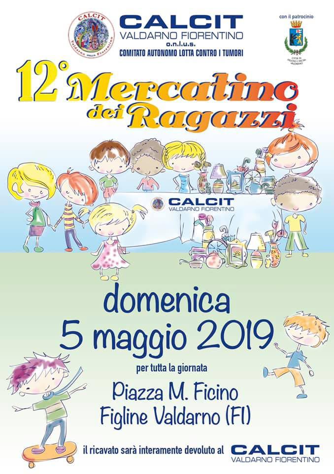 Domenica 5 maggio tornano i mercatini dei ragazzi a favore del Calcit Valdarno Fiorentino