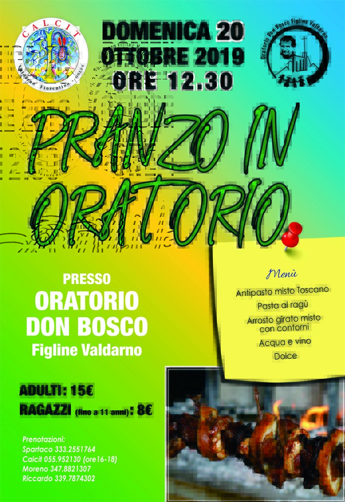 Domenica 20 Ottobre - Pranzo all'Oratorio