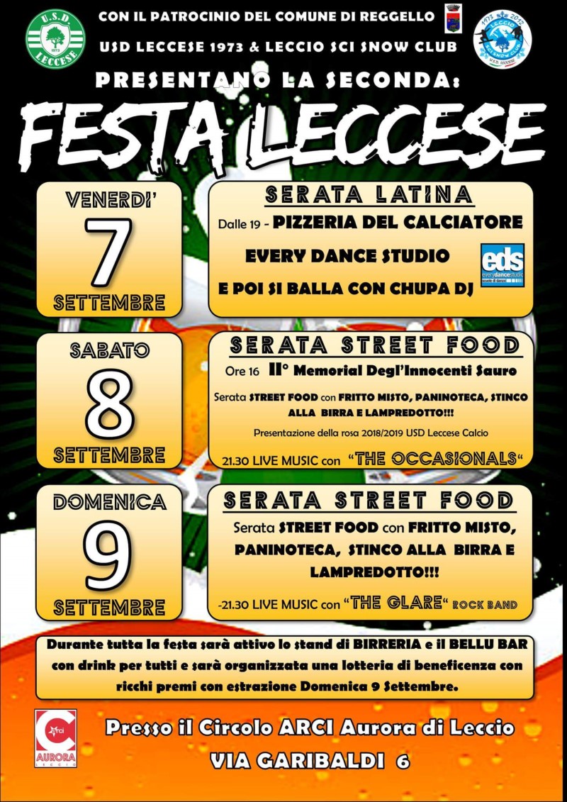Seconda edizione della festa leccese con lotteria a favore del calcit